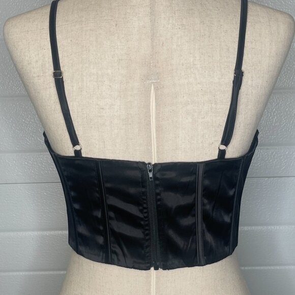 Black Silky Bustier Black - Picture 3 of 7